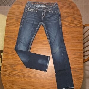 Rock Revival Dark Blue Straight Leg Jeans Size 27